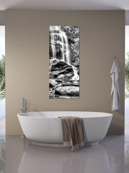 tropischer Wasserfall, Glasbild Panorama