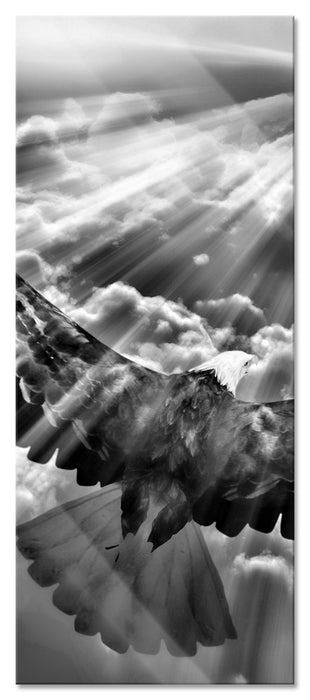 Adler über den Wolken, Glasbild Panorama