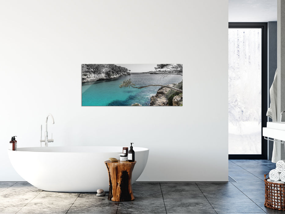 Mallorca Bay Cove, Glasbild Panorama