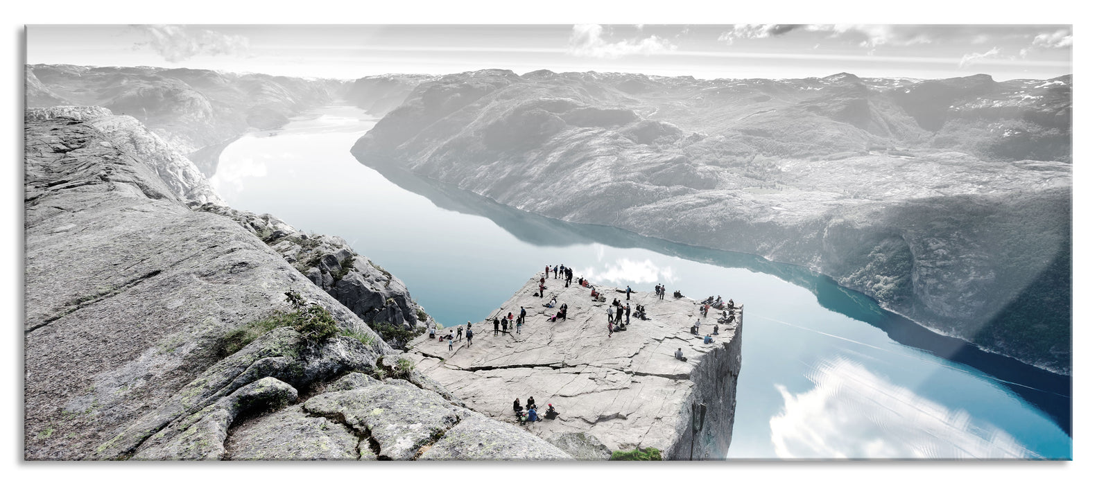 Pixxprint Küste in Norwegen, Glasbild Panorama