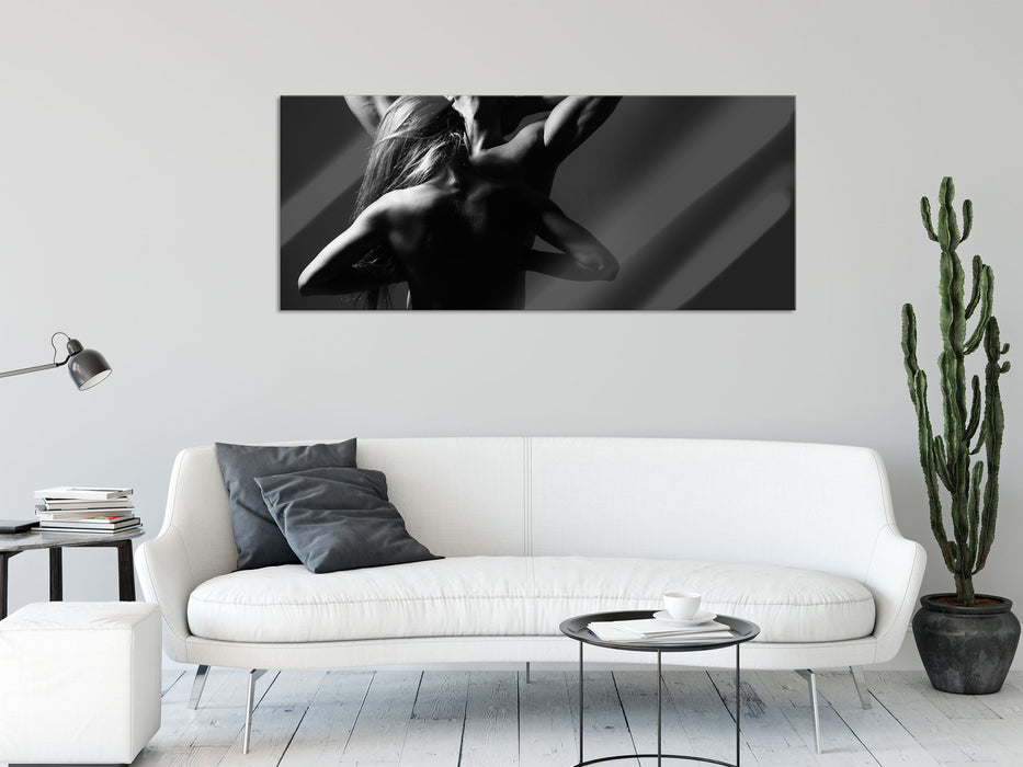 Fitness Paar, Glasbild Panorama