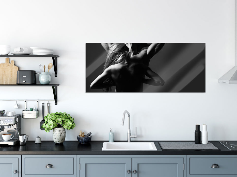 Fitness Paar, Glasbild Panorama