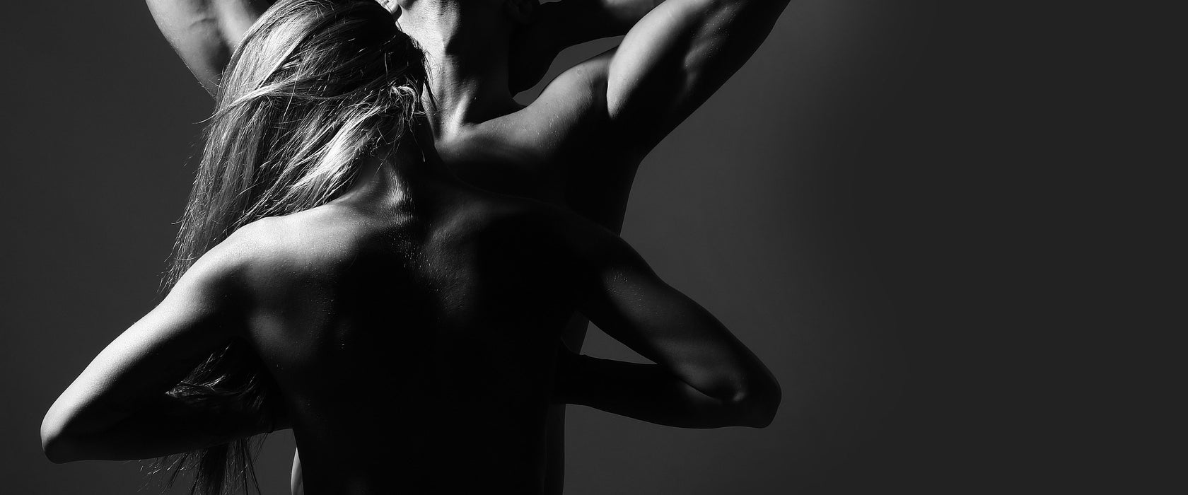 Fitness Paar, Glasbild Panorama