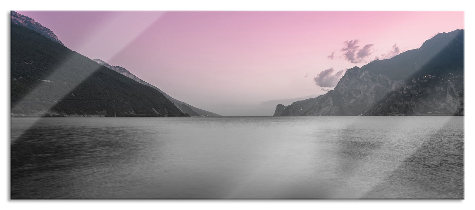 Pixxprint Gardasee in Italien, Glasbild Panorama