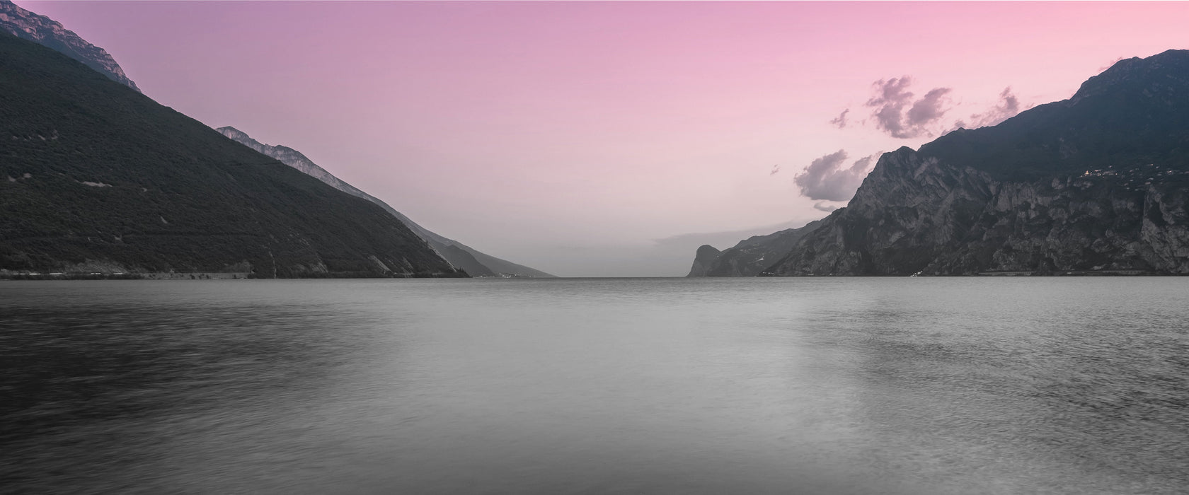 Gardasee in Italien, Glasbild Panorama