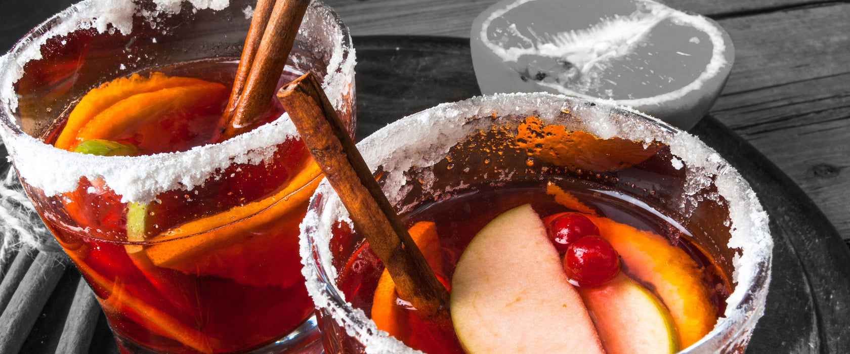 eine winterliche Bowle, Glasbild Panorama