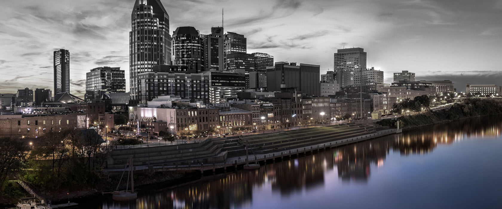 Nashville Skyline Panorama, Glasbild Panorama