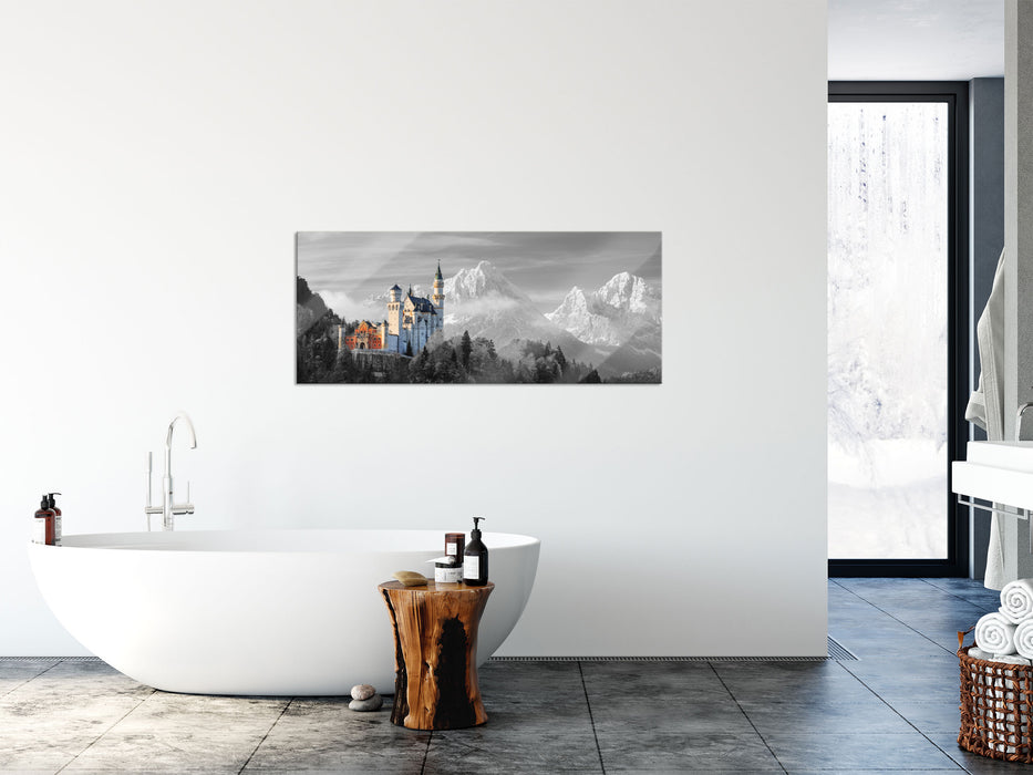 Schloss Neuschwanstein, Glasbild Panorama