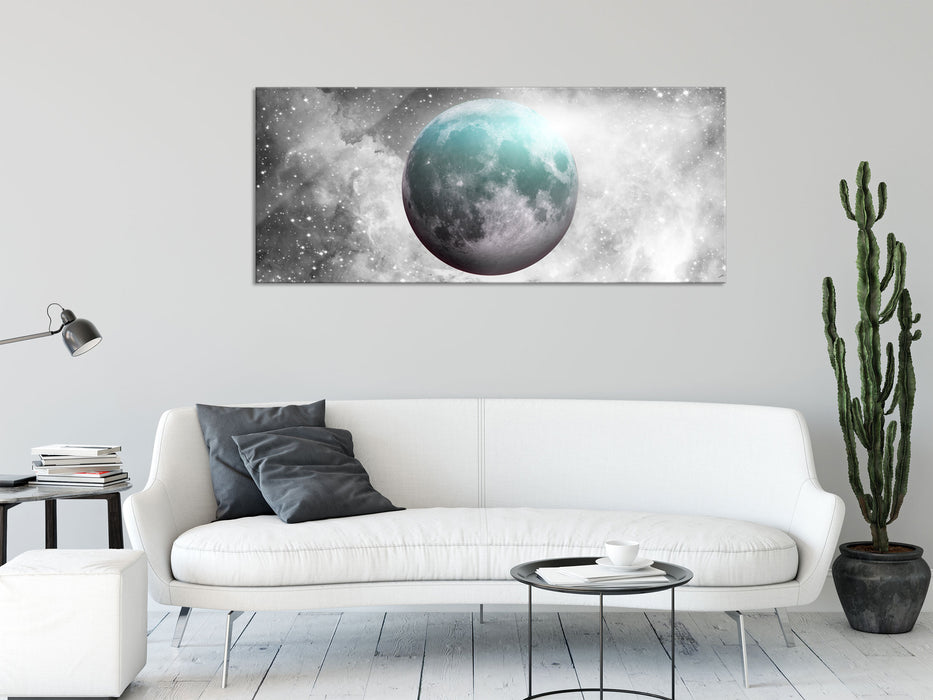 unser Mond im Sternenstaub, Glasbild Panorama