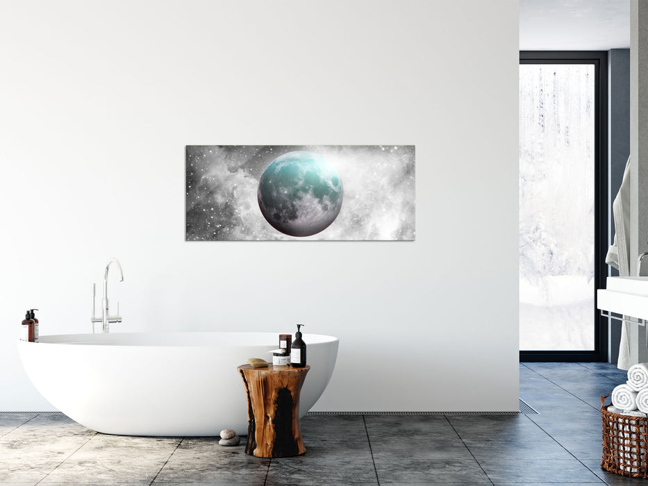 unser Mond im Sternenstaub, Glasbild Panorama