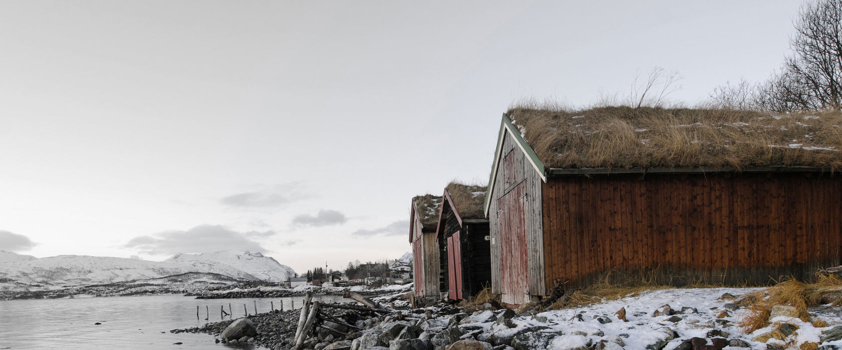 Küste der norwegischen See Tromso, Glasbild Panorama