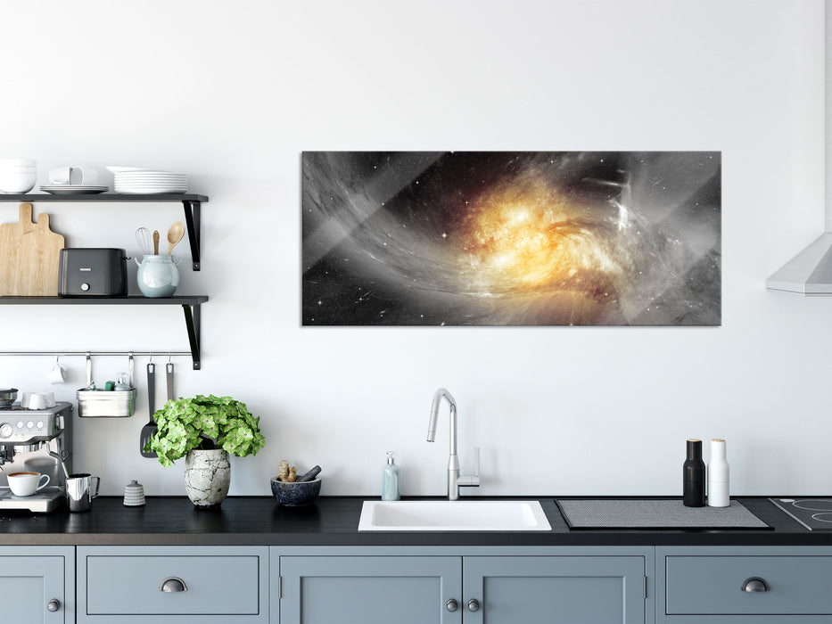 Sterne Galaxie, Glasbild Panorama