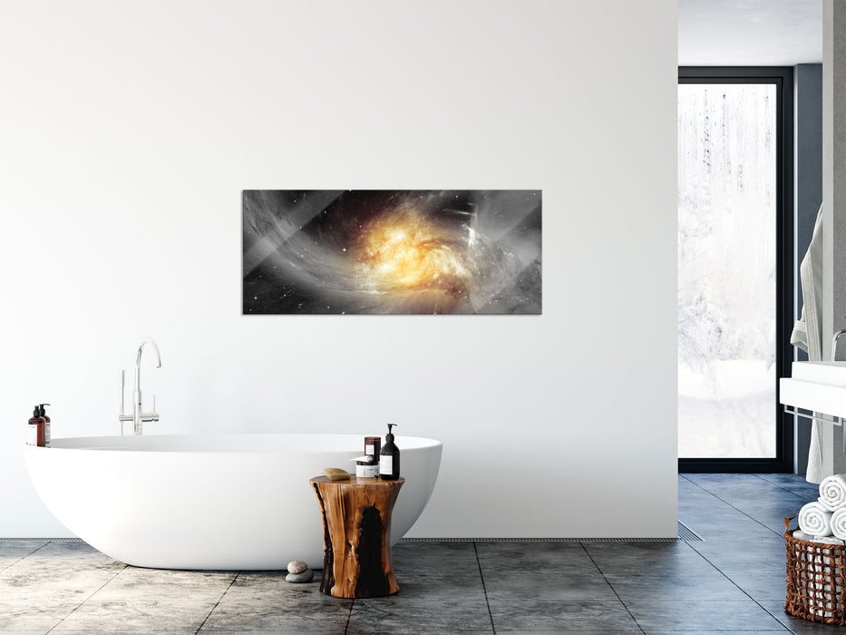 Sterne Galaxie, Glasbild Panorama