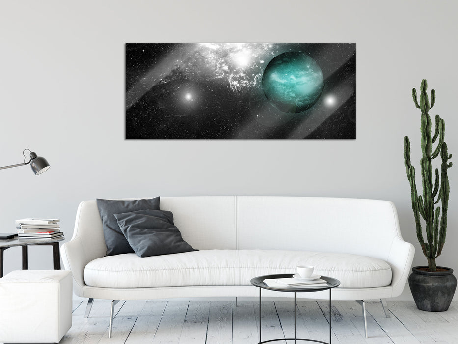 Sterne Galaxie, Glasbild Panorama