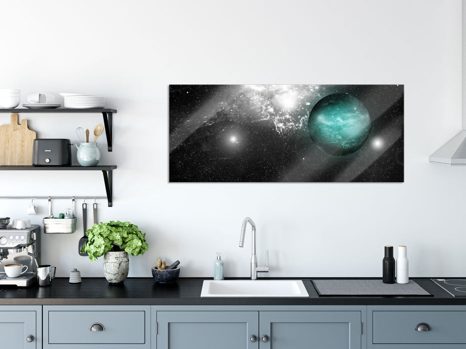 Sterne Galaxie, Glasbild Panorama