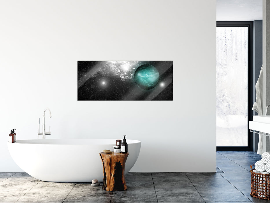 Sterne Galaxie, Glasbild Panorama