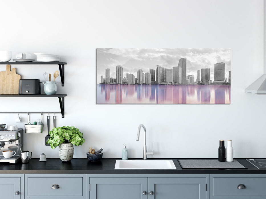 Miami Florida Skyline, Glasbild Panorama