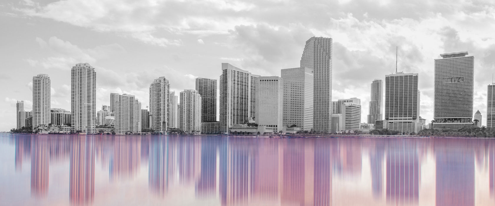 Miami Florida Skyline, Glasbild Panorama