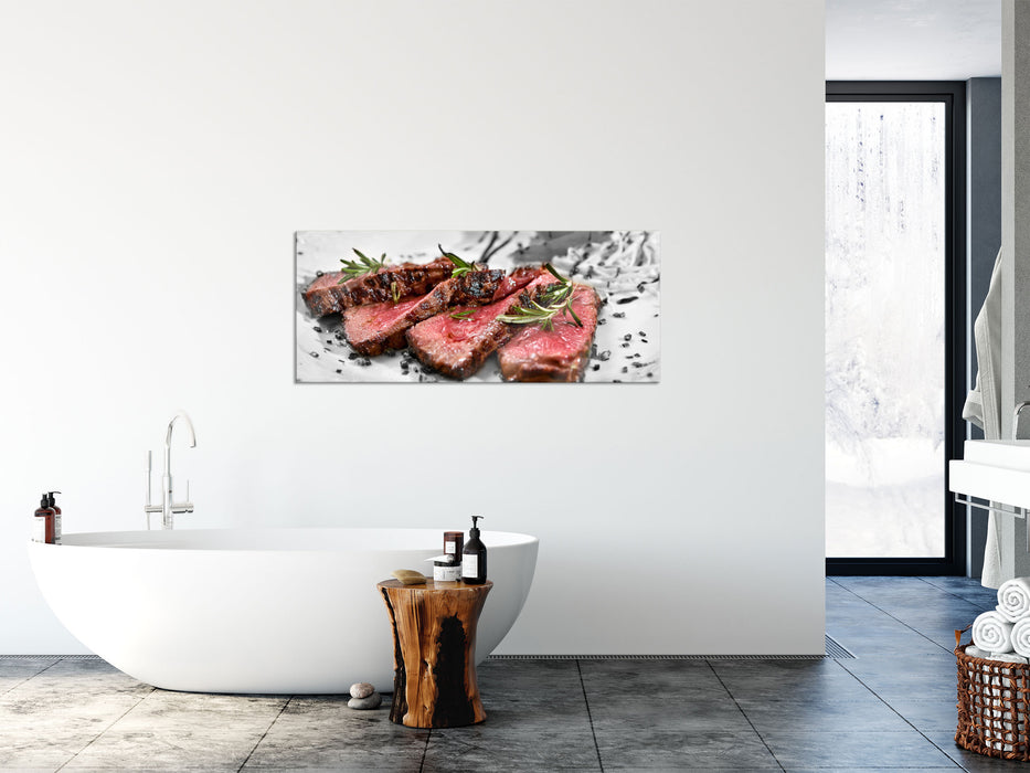 saftiges Carpaccio, Glasbild Panorama