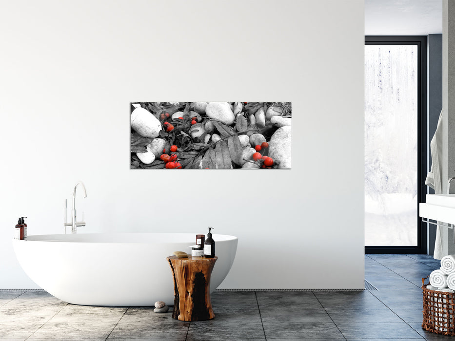 Herbst und Beeren, Glasbild Panorama