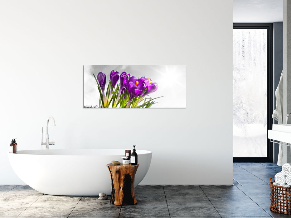 Kunst Frühling florwer Hintergrund, Glasbild Panorama