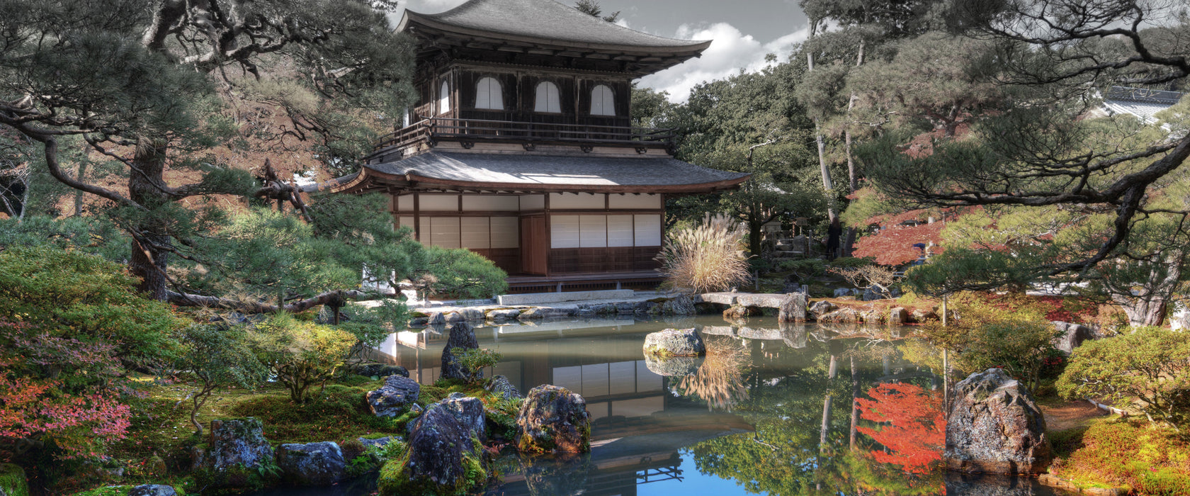 Ginkaku-ji-Tempel in Kyoto, Glasbild Panorama