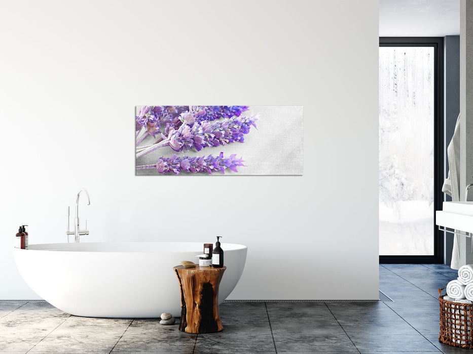 getrockneter Lavendel, Glasbild Panorama