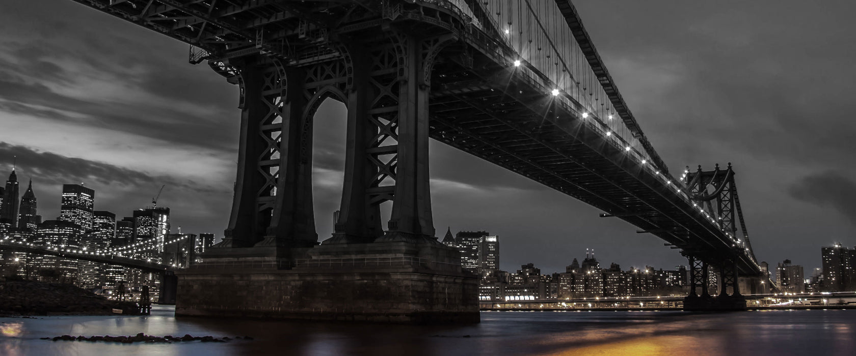 Manhatten Brücke New York, Glasbild Panorama