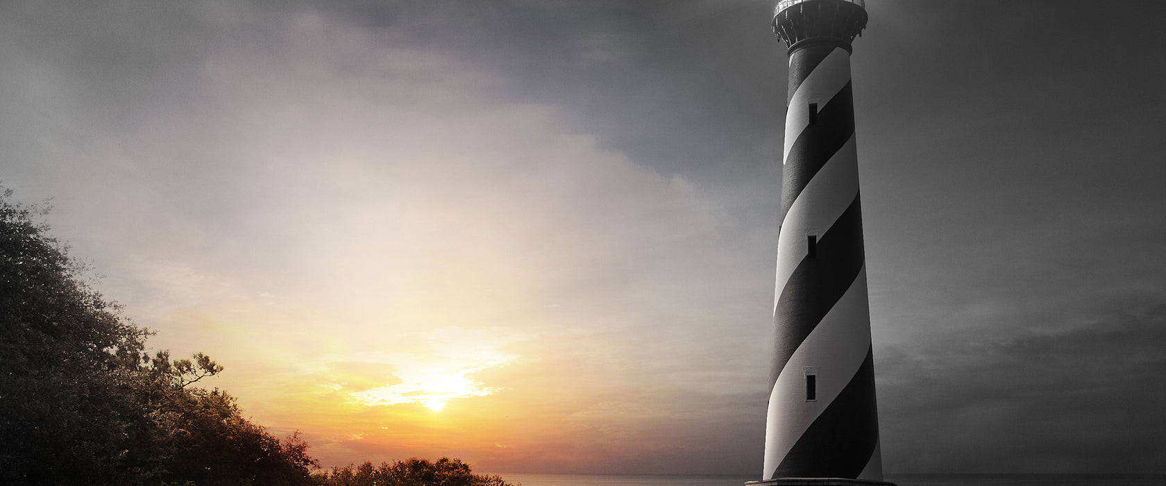 Cape Hatteras Leuchtturm, Glasbild Panorama