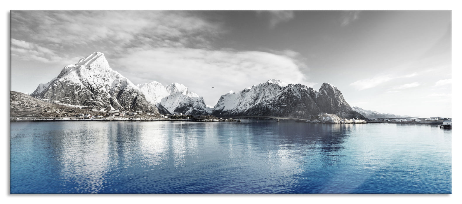 Pixxprint Lofoten in Norwegen, Glasbild Panorama