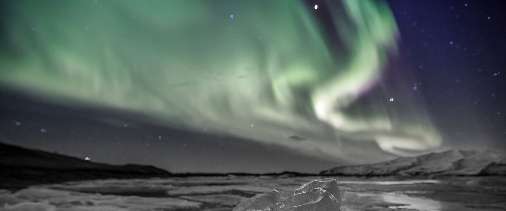 Gletscher Island, Glasbild Panorama