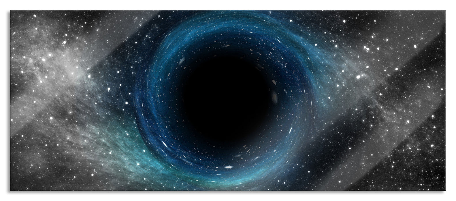 Pixxprint Schwarzes Loch im Weltall, Glasbild Panorama
