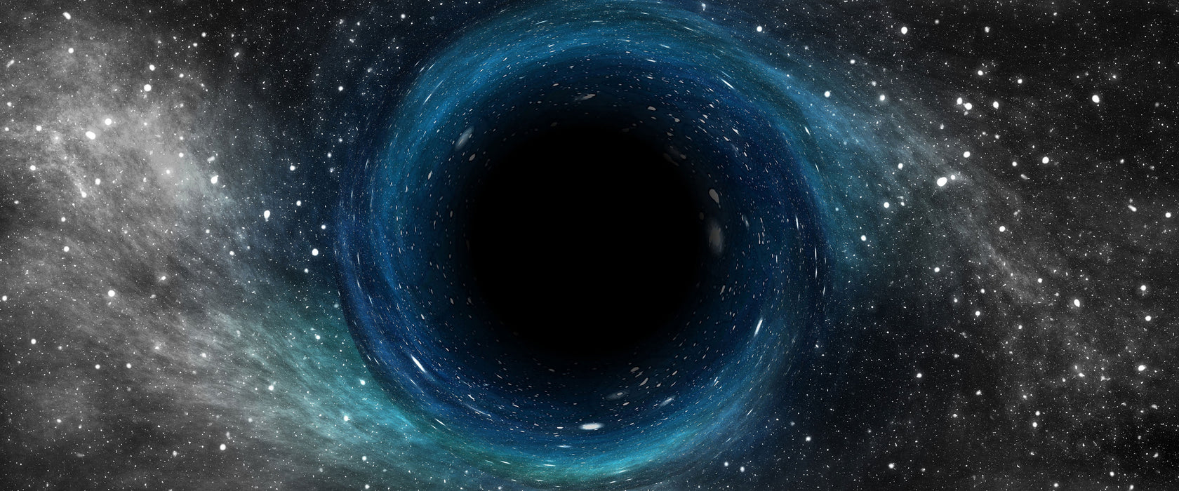 Schwarzes Loch im Weltall, Glasbild Panorama