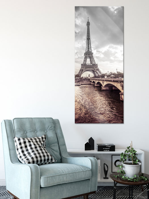 Eiffelturm in Paris, Glasbild Panorama