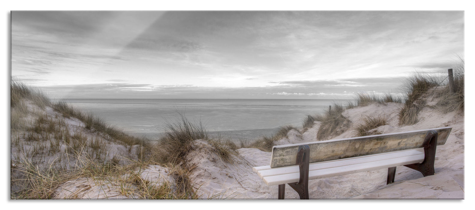 Pixxprint Blick auf das Meer, Glasbild Panorama