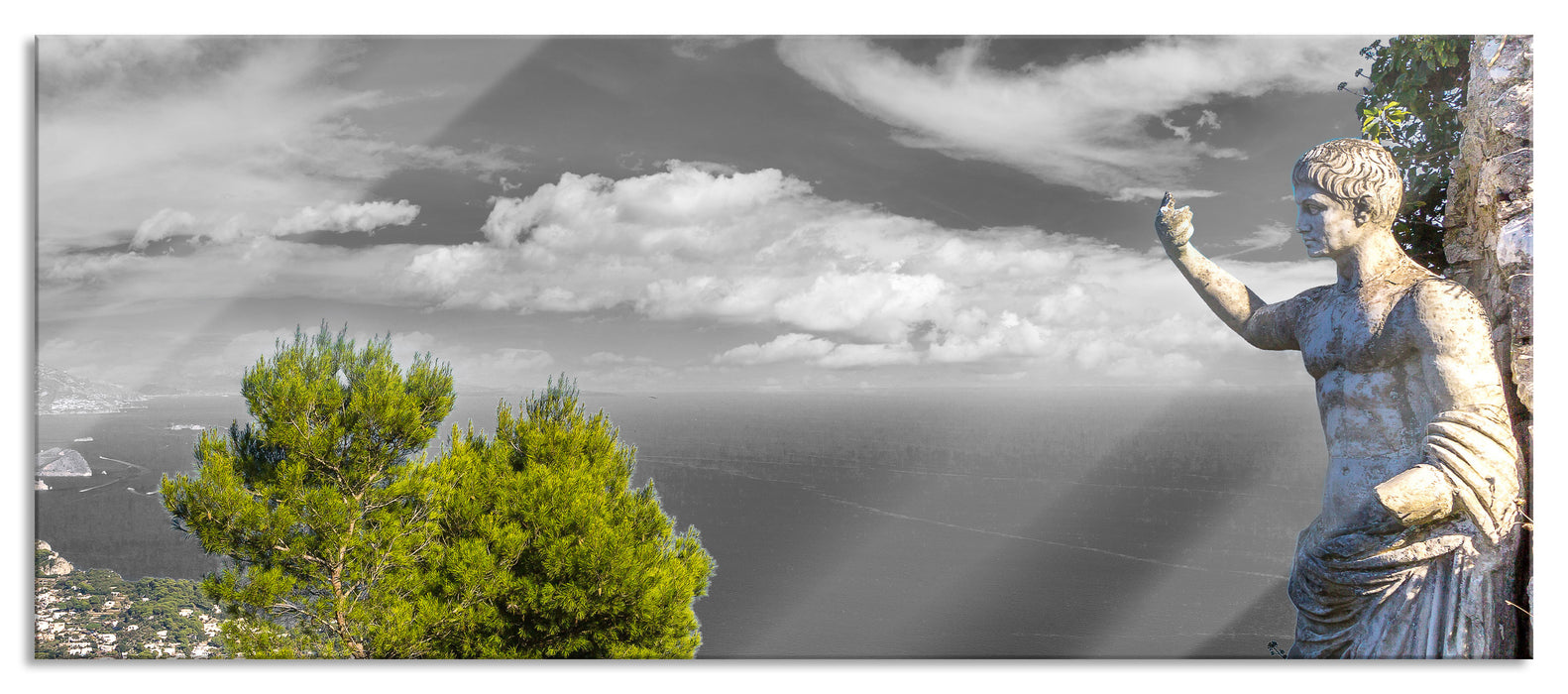 Pixxprint Insel Capri in Italien, Glasbild Panorama