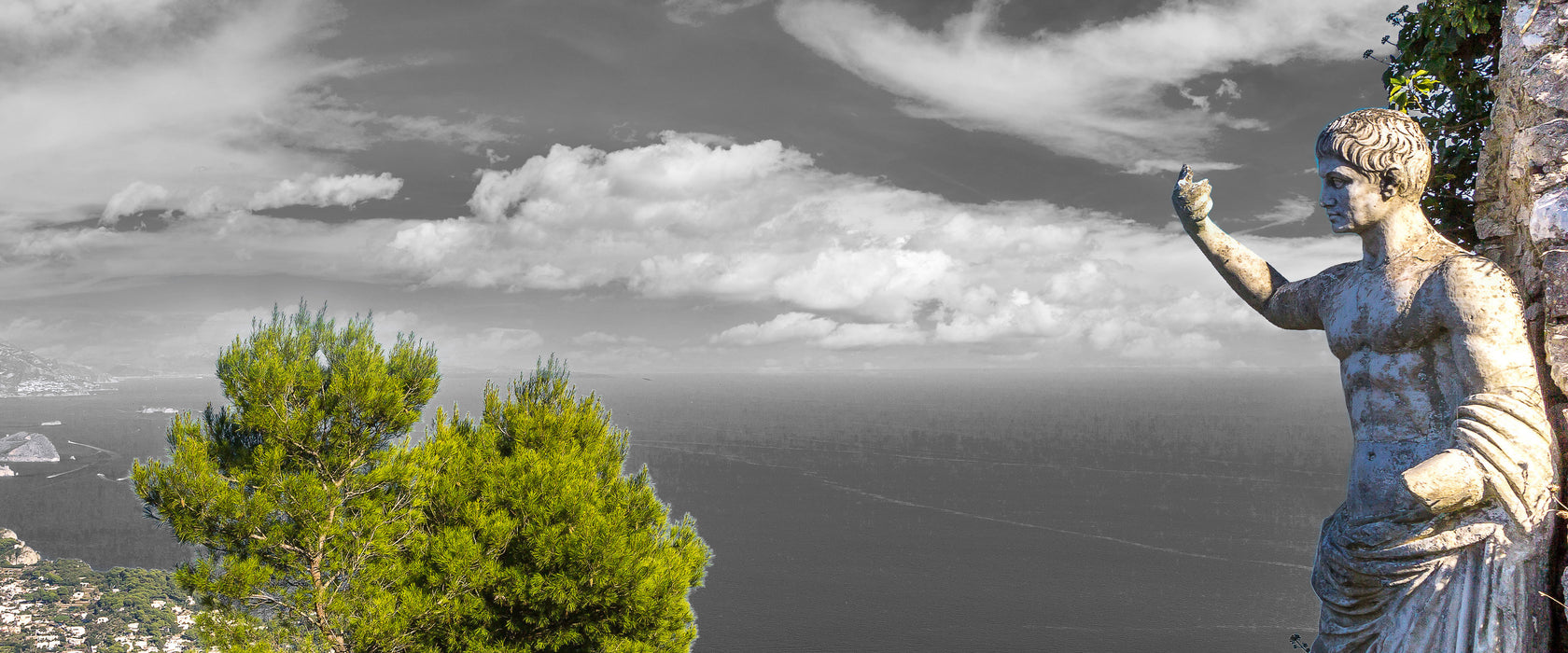 Insel Capri in Italien, Glasbild Panorama