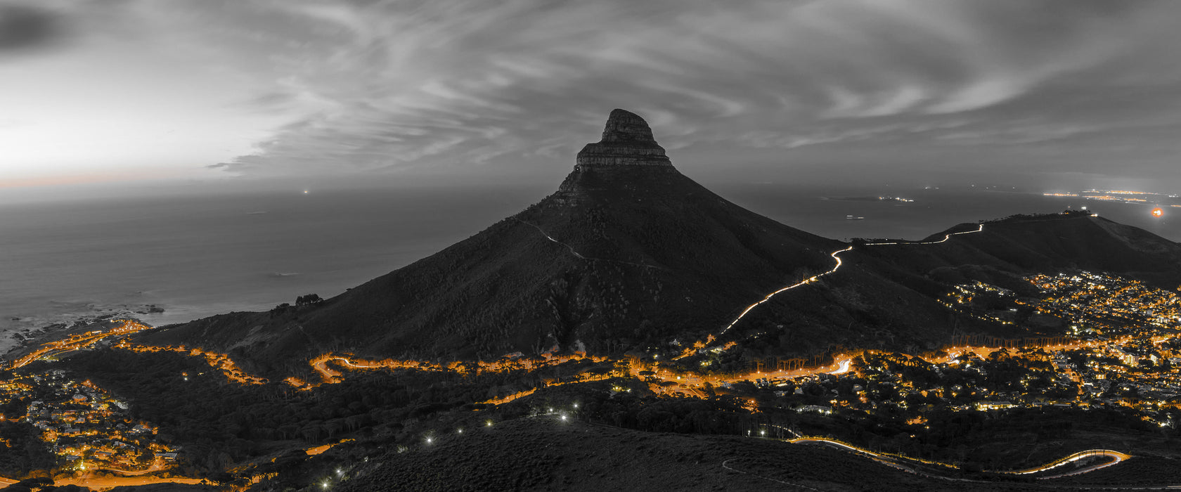 Kapstadts Löwenkopf, Glasbild Panorama