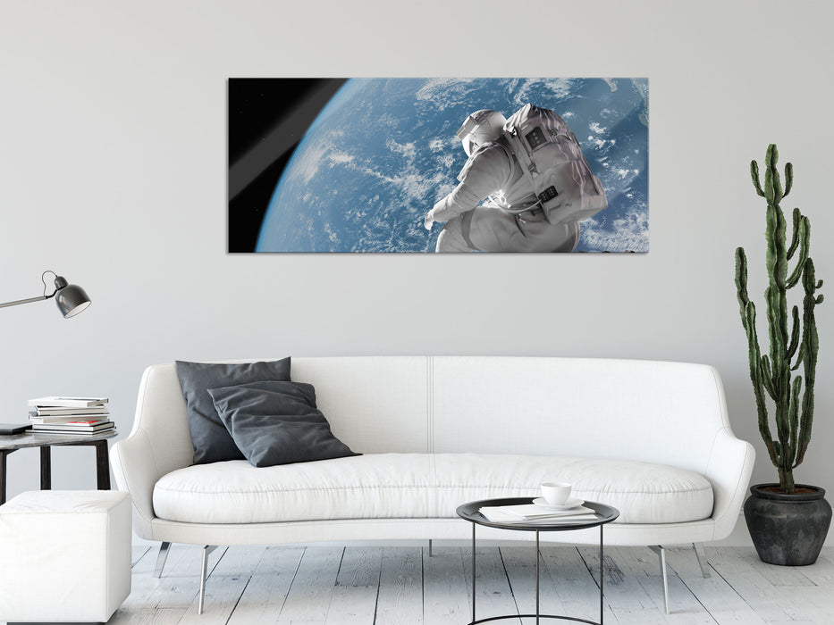 Der Astronaut, Glasbild Panorama