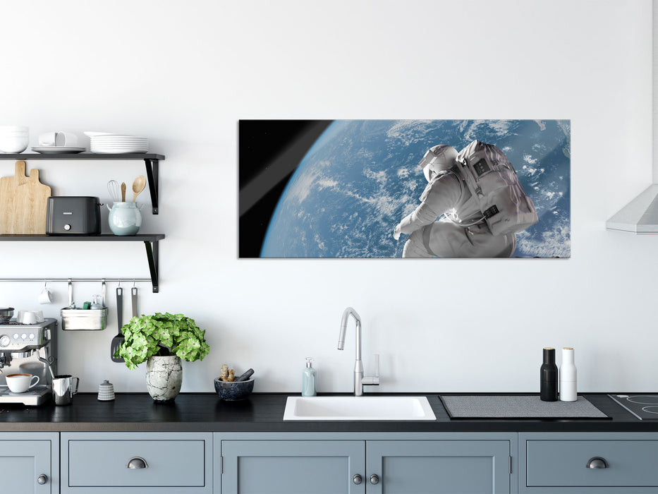 Der Astronaut, Glasbild Panorama