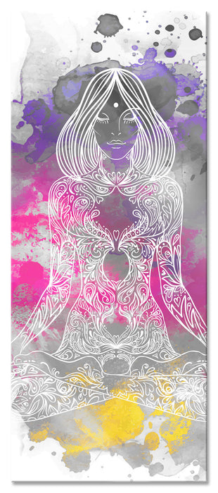 Pixxprint Lotushaltung Yoga, Glasbild Panorama