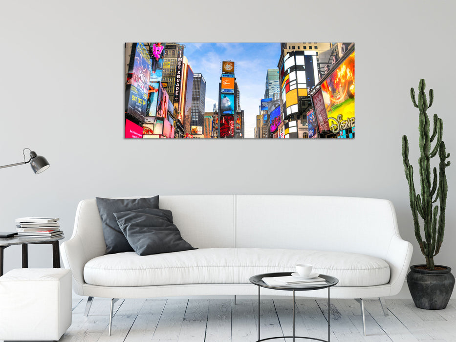 Times Square in new York City, Glasbild Panorama