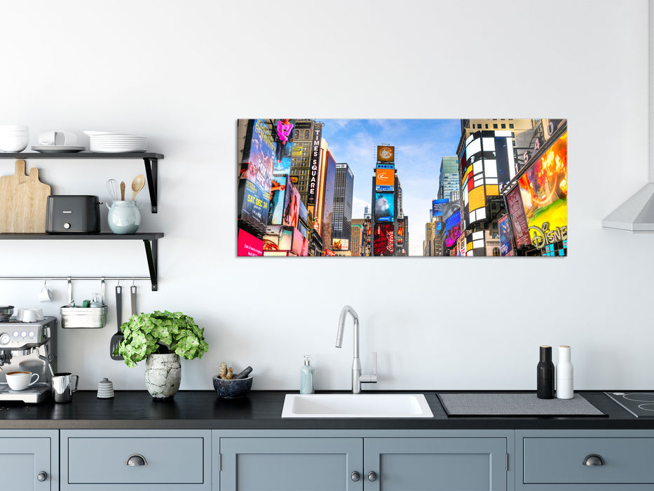 Times Square in new York City, Glasbild Panorama