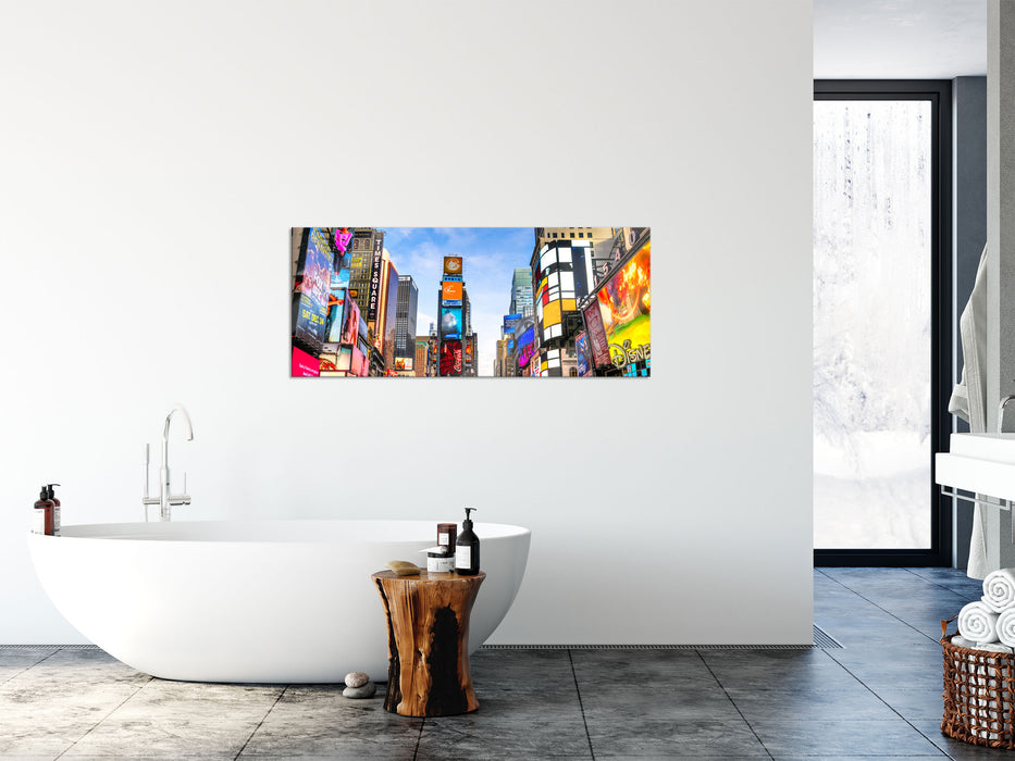 Times Square in new York City, Glasbild Panorama