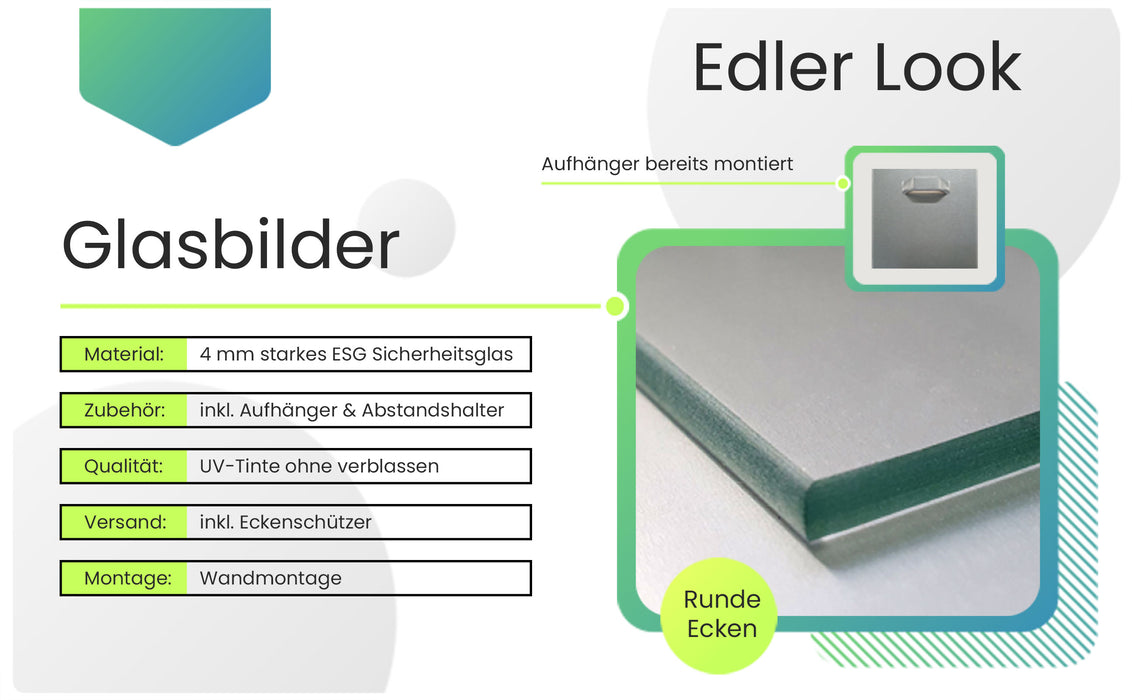 Erde mit Kometeneinschlag, Glasbild Quadratisch