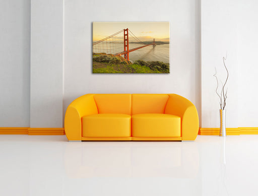 Prächtige Golden Gate Bridge Leinwandbild über Sofa