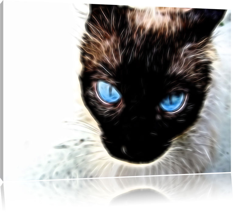 Pixxprint Schwarze elegante Katze, Leinwandbild