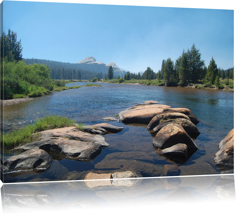 Pixxprint Fluss in Yosemite National Park, Leinwandbild