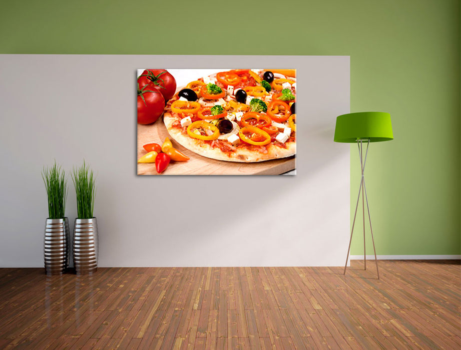 Köstliche Pizza aus Italien Leinwandbild im Flur