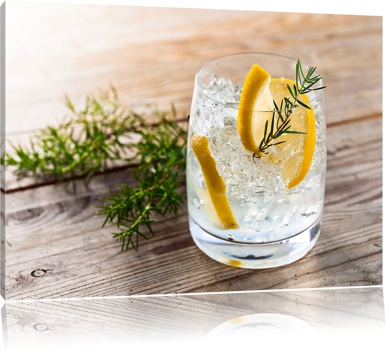 Pixxprint Leckerer Gin Tonic, Leinwandbild